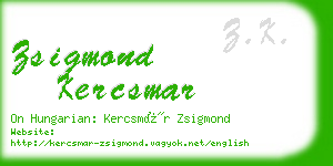 zsigmond kercsmar business card